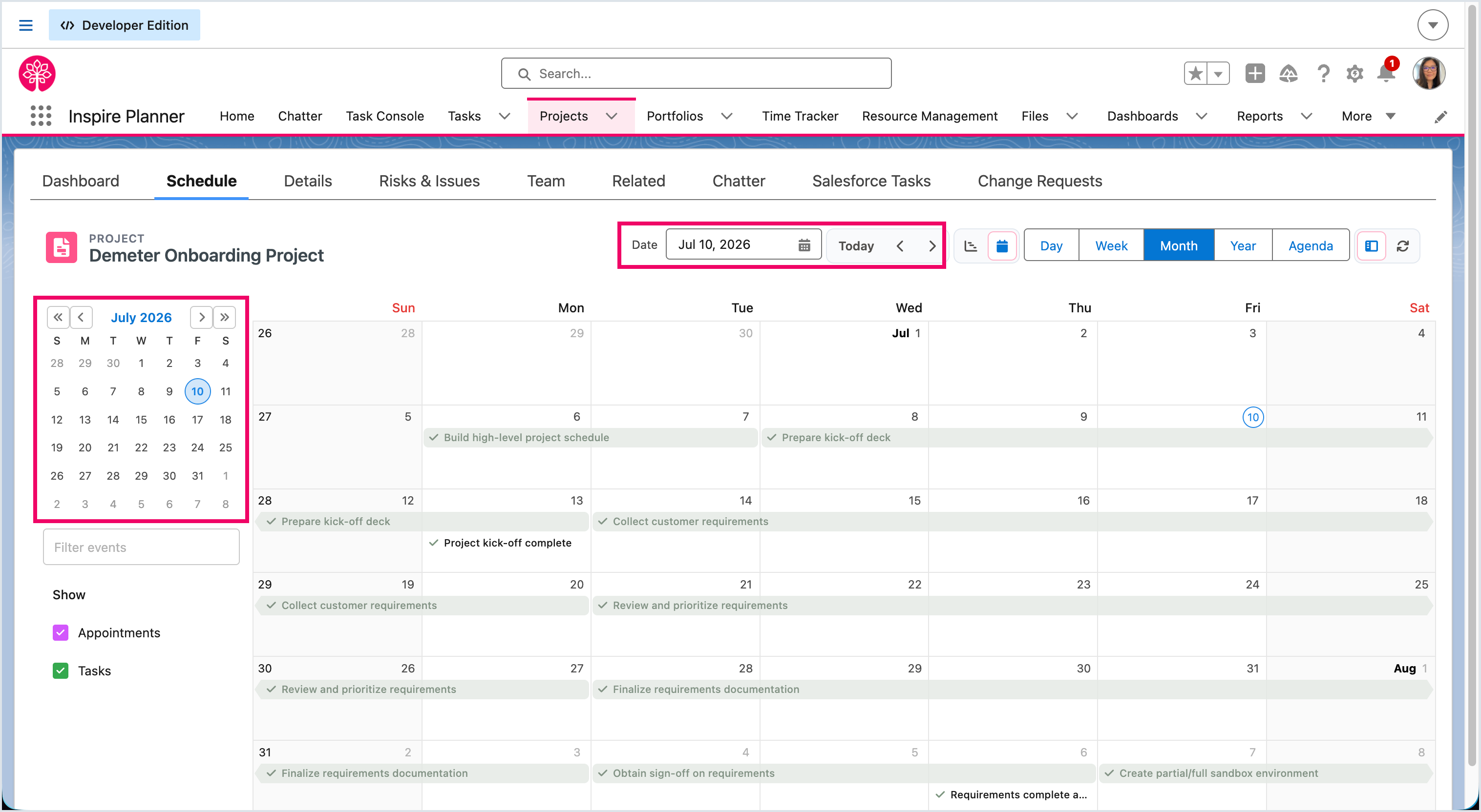 Project Calendar View | Inspire Planner Help Center | Inspire Planner